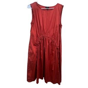 Halogen Rust Sleeveless Dress with ruched area